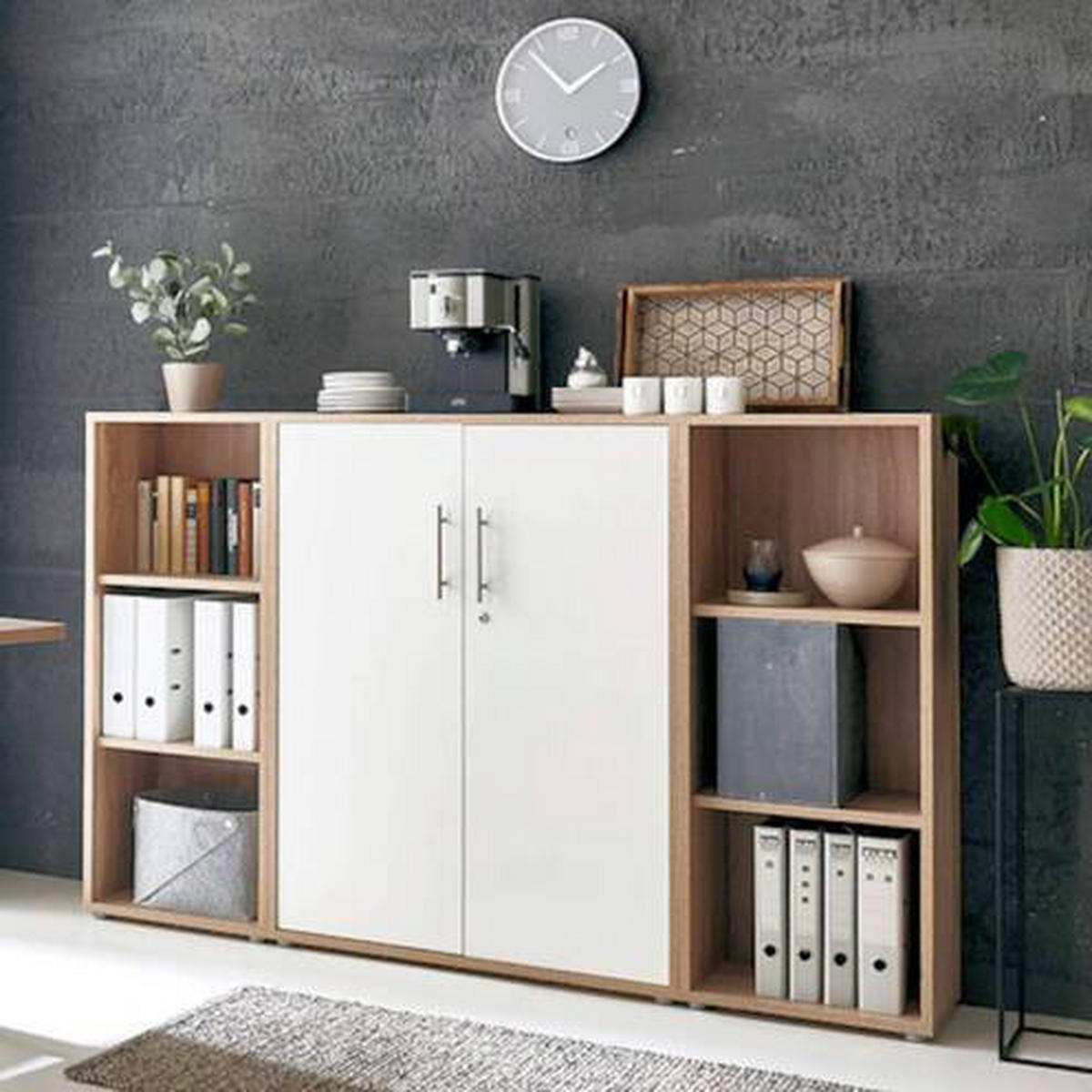 BÜRO - Weiß/Sonoma Eiche, MODERN, Holzwerkstoff/Metall - MID.YOU