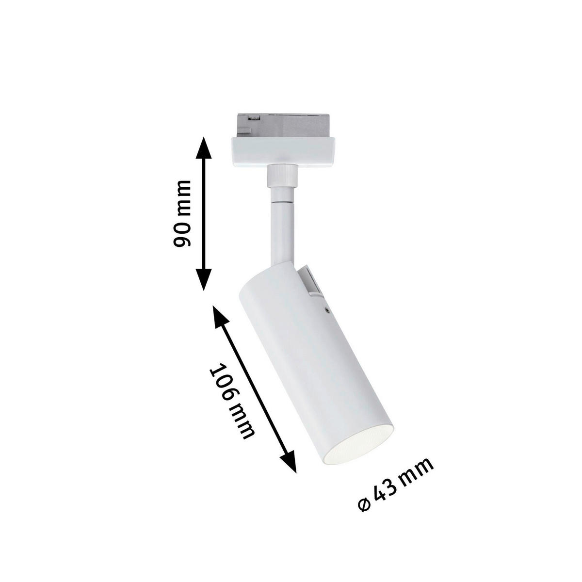SCHIENENSYSTEM-STRAHLER URail Spot Tubo 4,3/18,8 cm   - Weiß, Basics, Kunststoff/Metall (4,3/18,8cm) - Paulmann