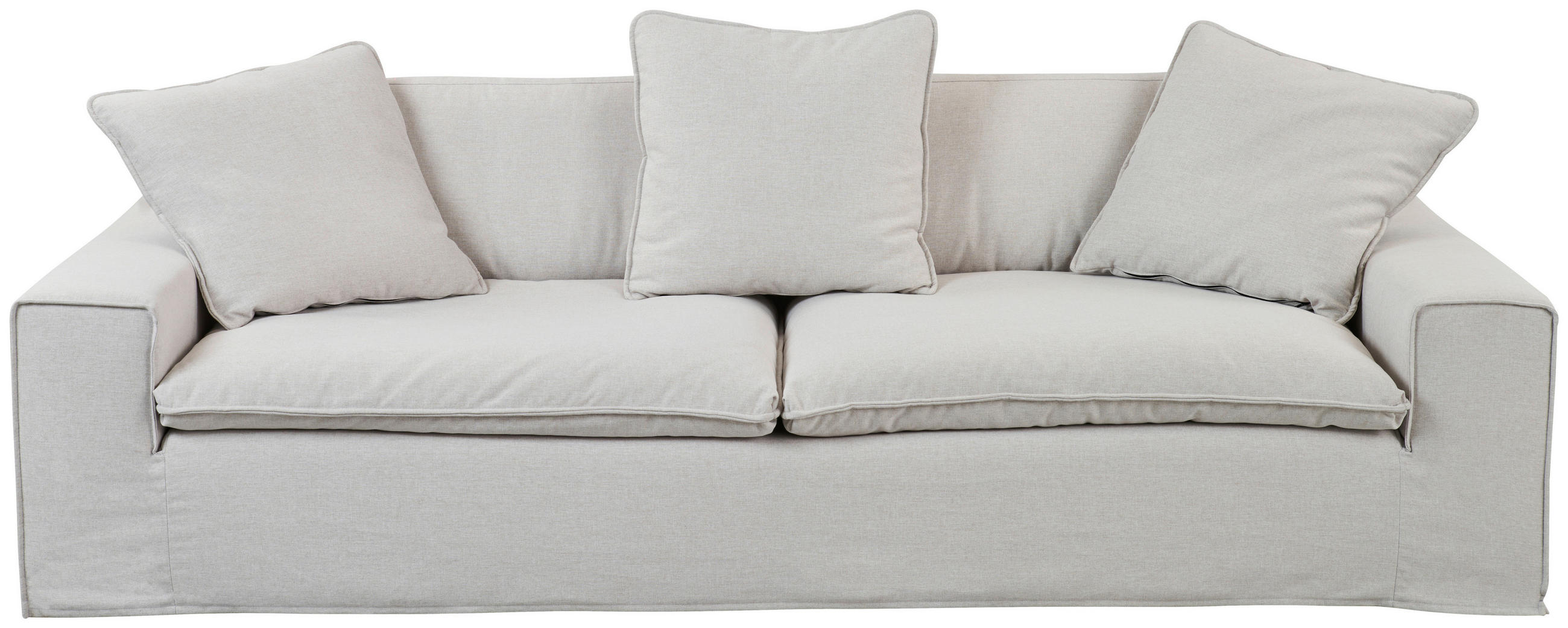 3-SITS SOFFA i vit, beige  - vit/beige, Design, trä/textil (258/90/116cm) - Best Price