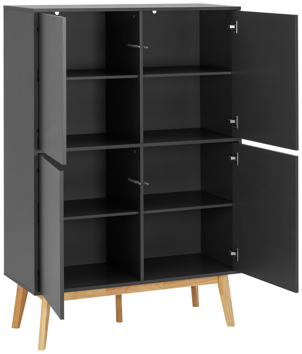 VYSOKÁ KOMODA, kaučukové dřevo, šedá, přírodní barvy, 100/149/40 cm - šedá/bílá, Design, dřevo/kompozitní dřevo (100/149/40cm) - MID.YOU