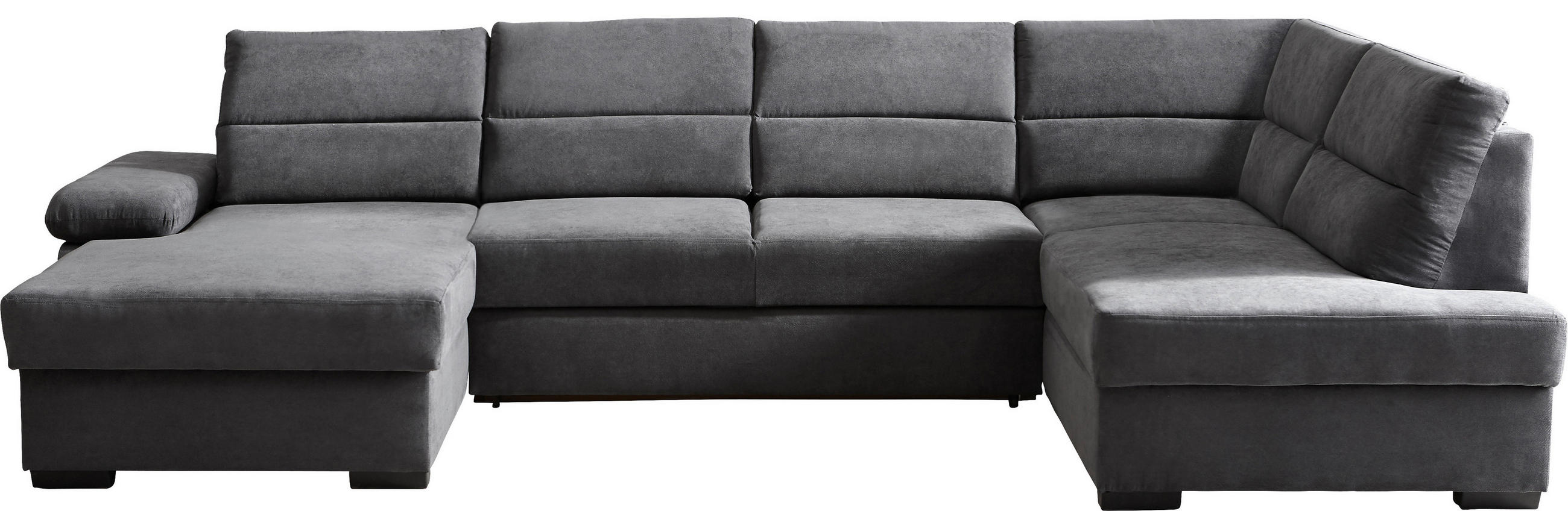 WOHNLANDSCHAFT Anthrazit Flachgewebe  - Dunkelbraun/Anthrazit, KONVENTIONELL, Kunststoff/Textil (166/319/183cm) - Cantus