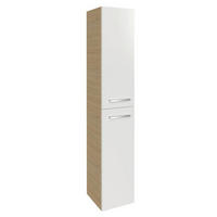 HOCHSCHRANK 30/162/31,8 cm  - Chromfarben/Weiß Hochglanz, Basics, Glas/Holzwerkstoff (30/162/31,8cm) - MID.YOU