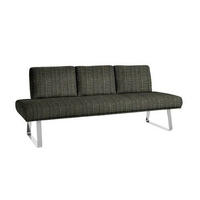 SITZBANK 209/92/78 cm  in Grün, Chromfarben  - Chromfarben/Grün, Design, Textil/Metall (209/92/78cm) - Dieter Knoll