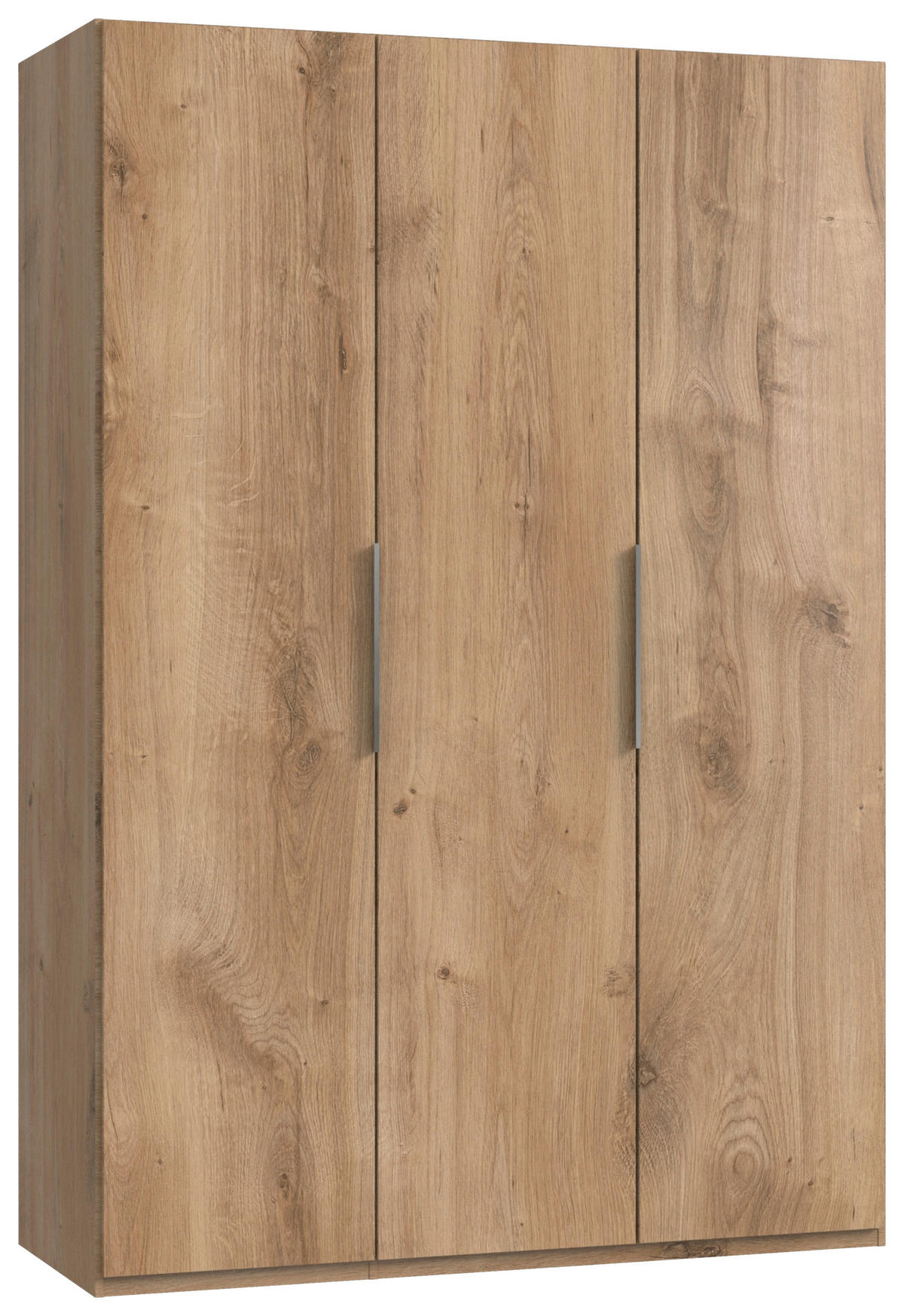 GARDEROB MED GÅNGJÄRN 150/216/58 cm 3-dörrar - kromfärg/ekfärgad, Modern, trämaterial (150/216/58cm) - MID.YOU