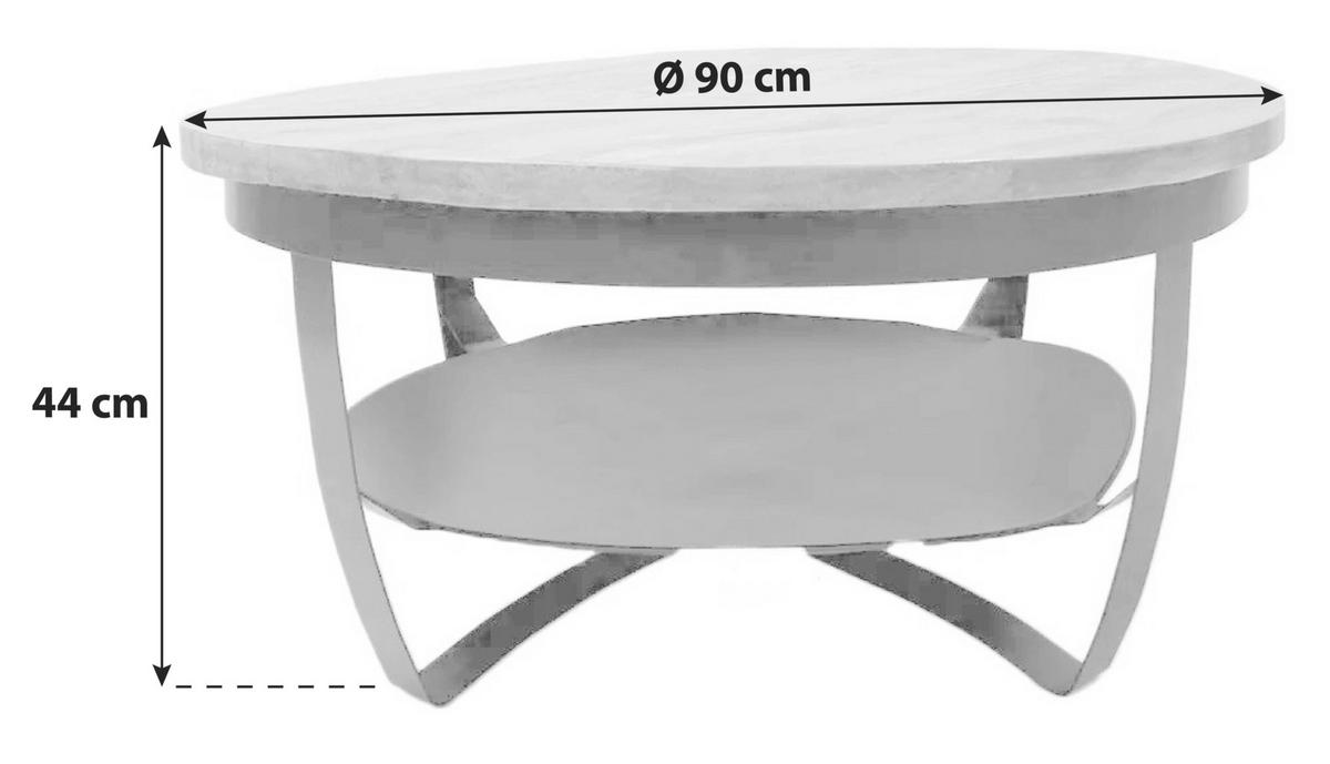 COUCHTISCH in Holz, Metall 90/90/44 cm  - Schwarz/Braun, LIFESTYLE, Holz/Metall (90/90/44cm) - MID.YOU