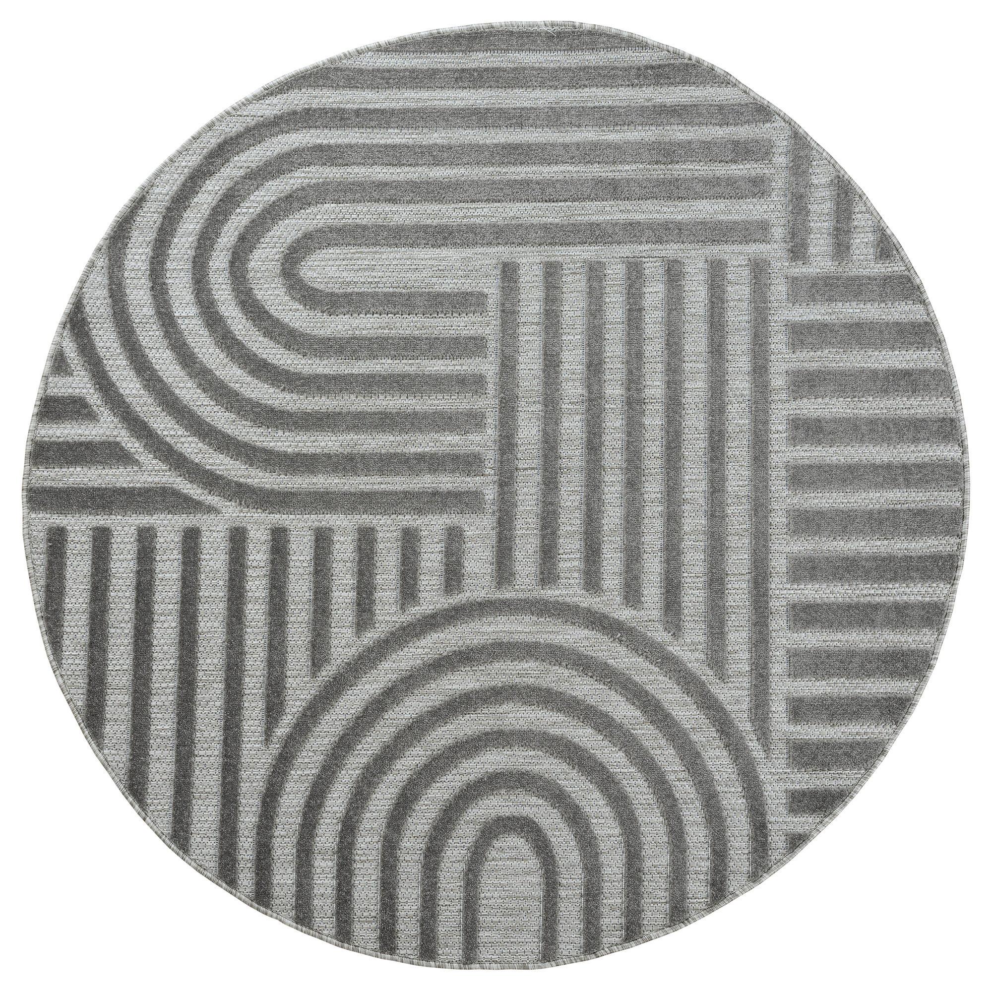 OUTDOORTEPPICH 120 cm Berlin Grau  - Grau, Basics, Kunststoff/Textil (120cm)