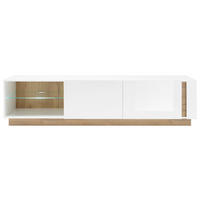 LOWBOARD  in 188/46/40 cm  - Eichefarben/Weiß, Design, Glas/Holzwerkstoff (188/46/40cm) - MID.YOU