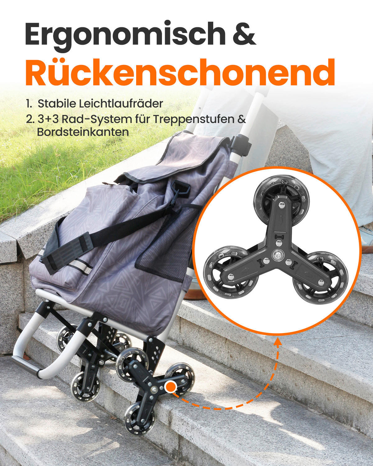 EINKAUFSTROLLEY  - Silberfarben/Hellgrau, Trend, Textil/Metall (41/97/44cm) - Milino