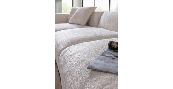 ECKSOFA Creme Chenille  - Creme/Schwarz, MODERN, Kunststoff/Textil (178/323cm) - Carryhome