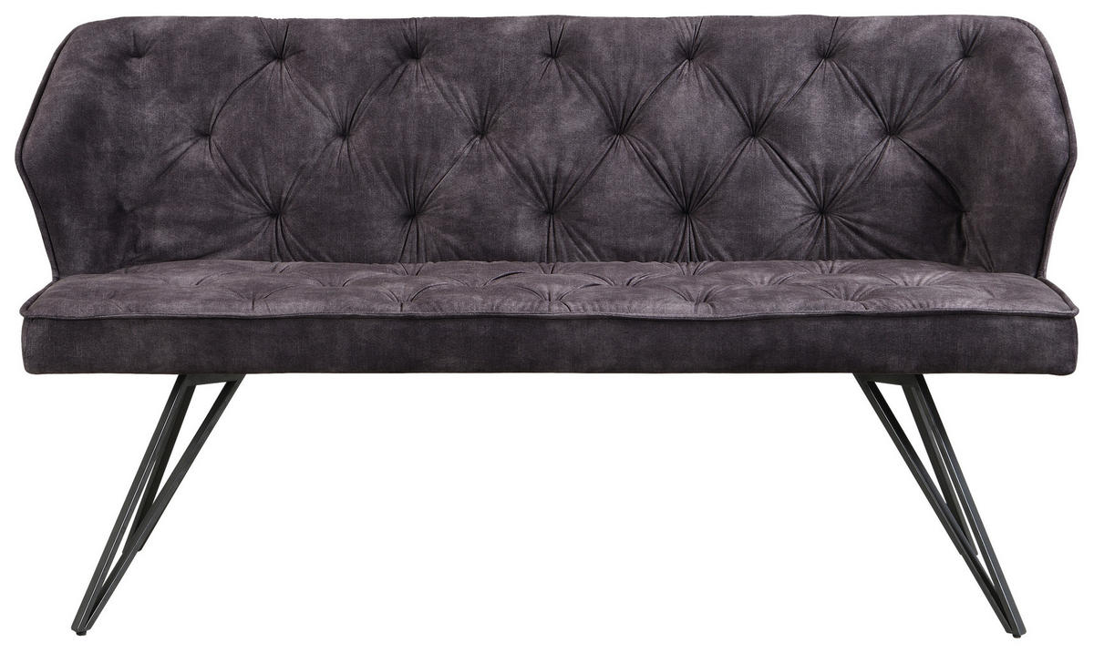 SITTBÄNK i metall, textil antracit, svart  - svart/antracit, Design, metall/textil (157/85/59cm) - Carryhome