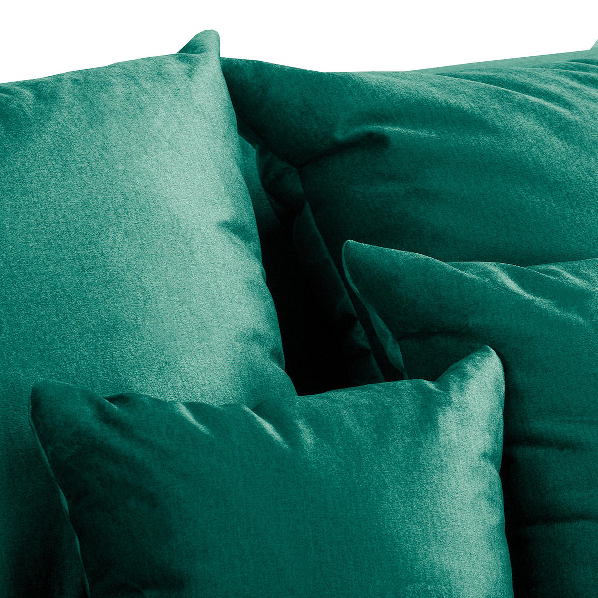 ECKSOFA Velours Grün  - Schwarz/Grün, Design, Kunststoff/Textil (243/284cm) - P & B