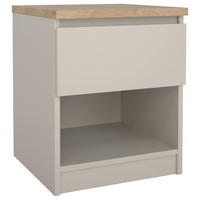 NOČNÝ STOLÍK, farba duba, kašmírová, 40,4/49,5/40 cm - kašmírová/farba duba, Basics, kompozitné drevo (40,4/49,5/40cm) - Boxxx