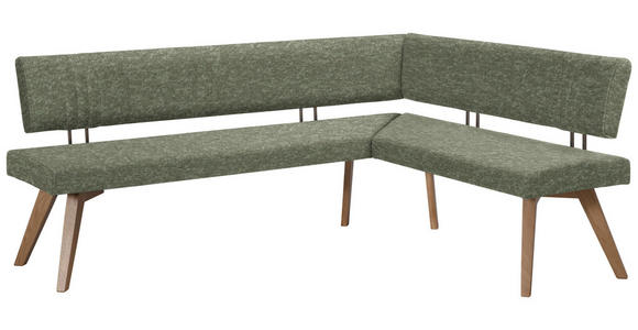 ECKBANK 170/160 cm in Grün, Wildeiche - Wildeiche/Eichefarben, Design, Holz/Textil (170/160cm) - Venda