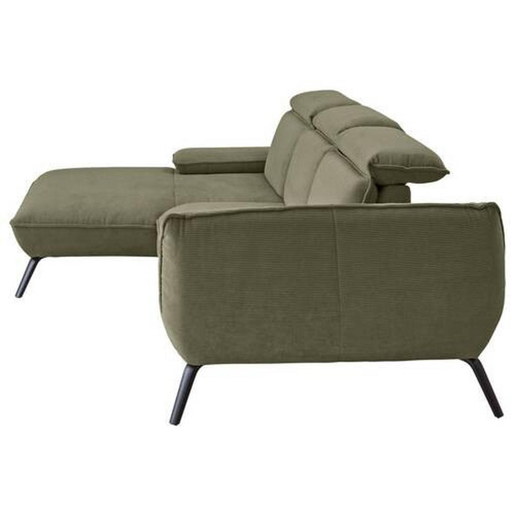 Thumbnail - Moderano Ecksofa, Olivgrün, Textil, 3-Sitzer, Ottomane links, Eckteil, L-Form, 301x202 cm, Fußauswahl, Stoffauswahl, Arm...