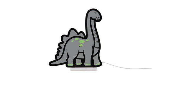 LED-DEKOLEUCHTE Dinosaur 30,5/33,4 cm  - Gelb/Grün, LIFESTYLE, Kunststoff/Metall (30,5/33,4cm) - Novel