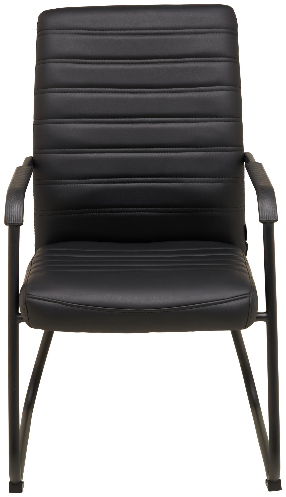 BESUCHERSTUHL  in Lederlook Schwarz  - Schwarz, Lifestyle, Holz/Kunststoff (55/92/64cm) - Livetastic