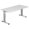 SCHREIBTISCH 160/80/65-85 cm  in Weiß  - Silberfarben/Weiß, KONVENTIONELL, Holzwerkstoff/Metall (160/80/65-85cm) - Venda