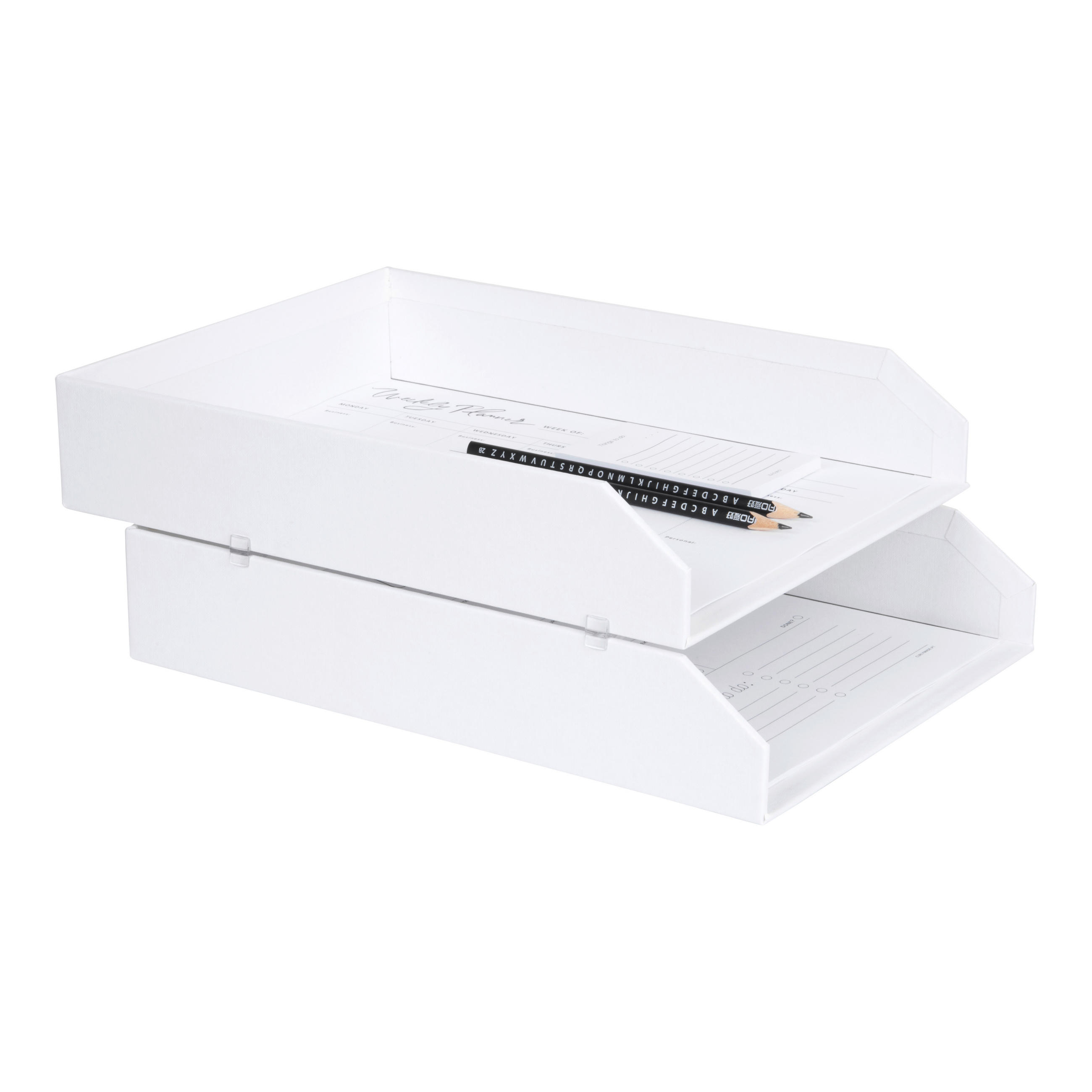 BRIEFABLAGE Papier, Karton Weiß  - Weiß, Basics, Karton/Papier (23/31/6cm)