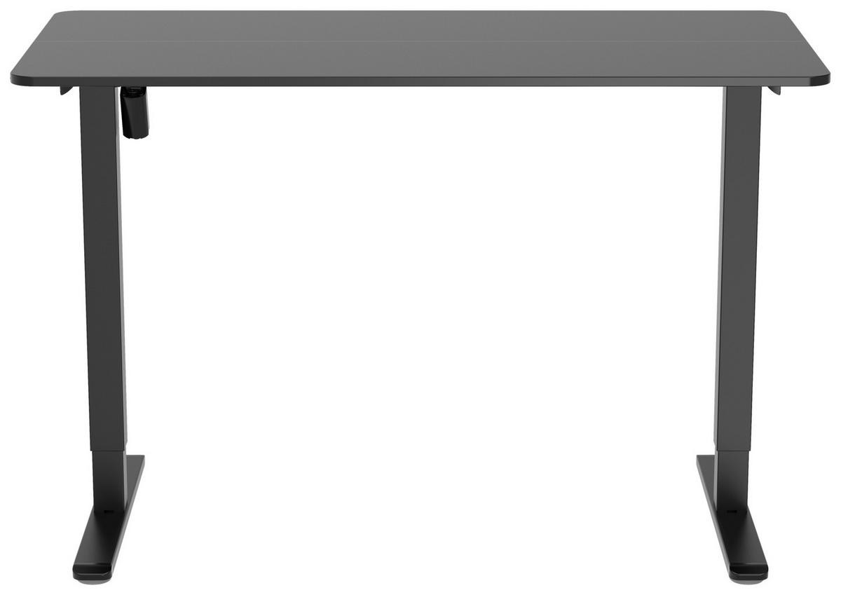 SCHREIBTISCH 120/60/70-115 cm Schwarz elektrisch höhenverstellbar  - Schwarz, MODERN, Holzwerkstoff/Kunststoff (120/60/70-115cm) - Livetastic