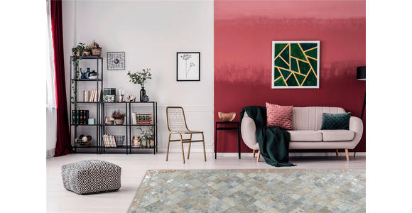 FLACHWEBETEPPICH 80/150 cm Lavish 210 Grau / Silber Grau, Silberfarben  - Silberfarben/Grau, Basics, Leder/Textil (80/150cm) - Novel