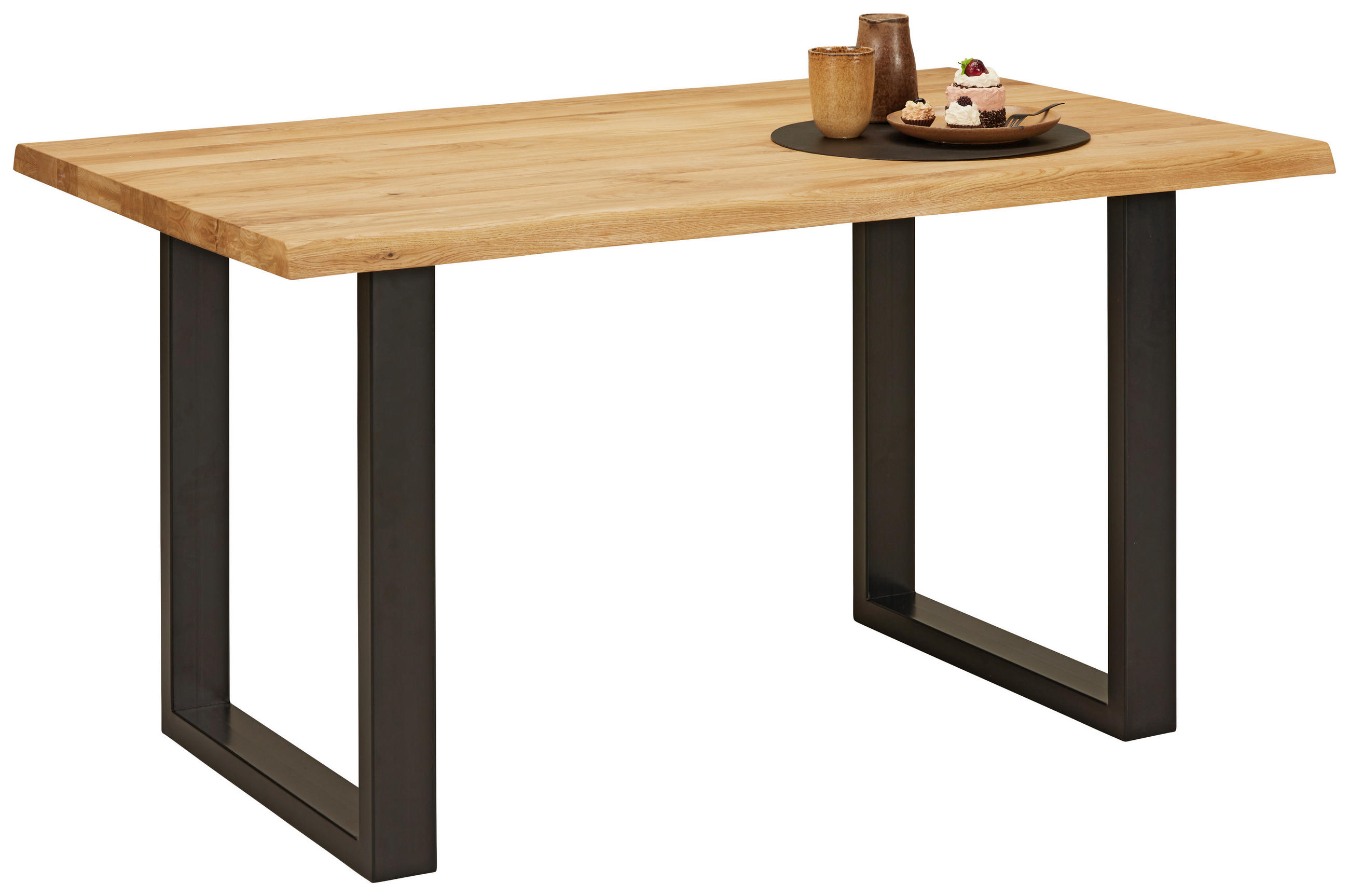 JEDÁLENSKÝ STÔL, divoký dub, farba duba,  - čierna/farba duba, Modern, kov/drevo (140/90/75cm) - Zandiara