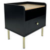 SÄNGBORD i svart, ekfärgad  - svart/guldfärgad, Design, metall/trämaterial (50/54/40cm) - Xora