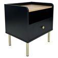 NACHTKÄSTCHEN in Schwarz, Eichefarben  - Eichefarben/Goldfarben, Design, Holzwerkstoff/Metall (50/54/40cm) - Xora