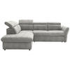 ECKSOFA  in Mikrofaser Hellgrau  224/254 cm  - Hellgrau/Schwarz, Design, Kunststoff/Textil (224/254cm) - Stylife