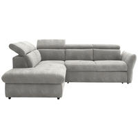 ECKSOFA  in Mikrofaser Hellgrau  224/254 cm  - Hellgrau/Schwarz, Design, Kunststoff/Textil (224/254cm) - Stylife