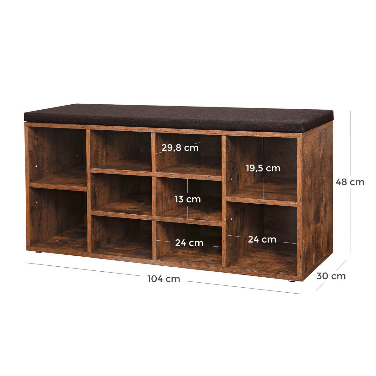 LAVICA DO PREDSIENE, 104/48/30 cm - hnedá, Trend, kompozitné drevo (104/48/30cm) - Boxxx
