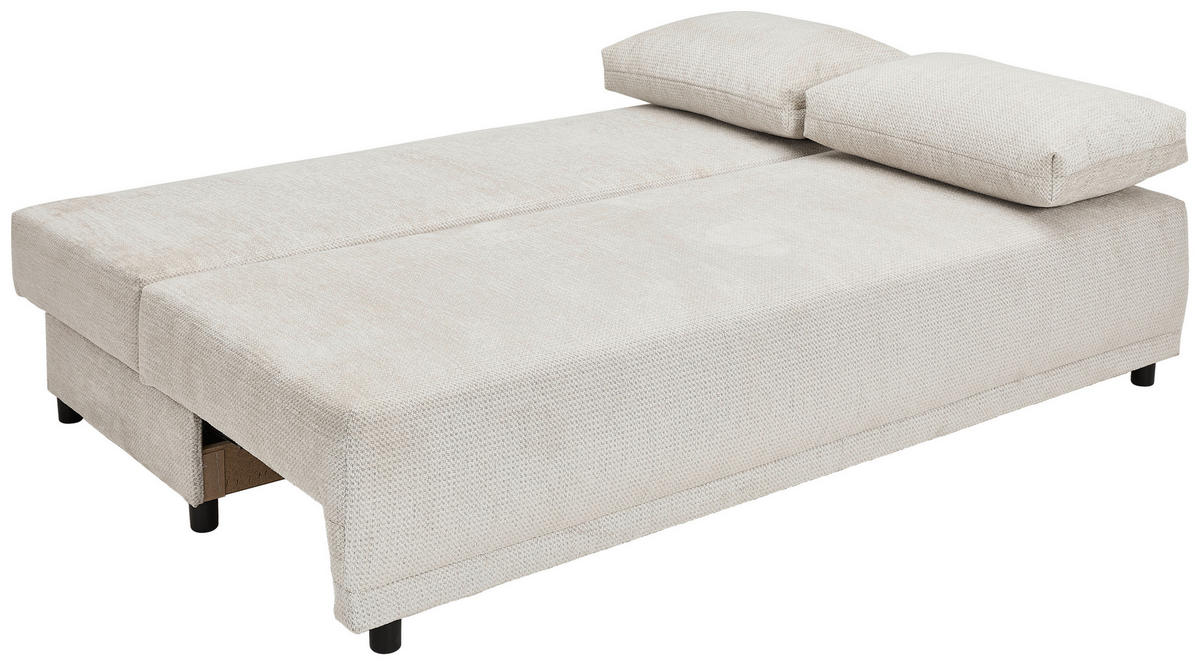 SCHLAFSOFA Chenille Greige  - Greige/Schwarz, KONVENTIONELL, Kunststoff/Textil (201/72/98cm) - Carryhome