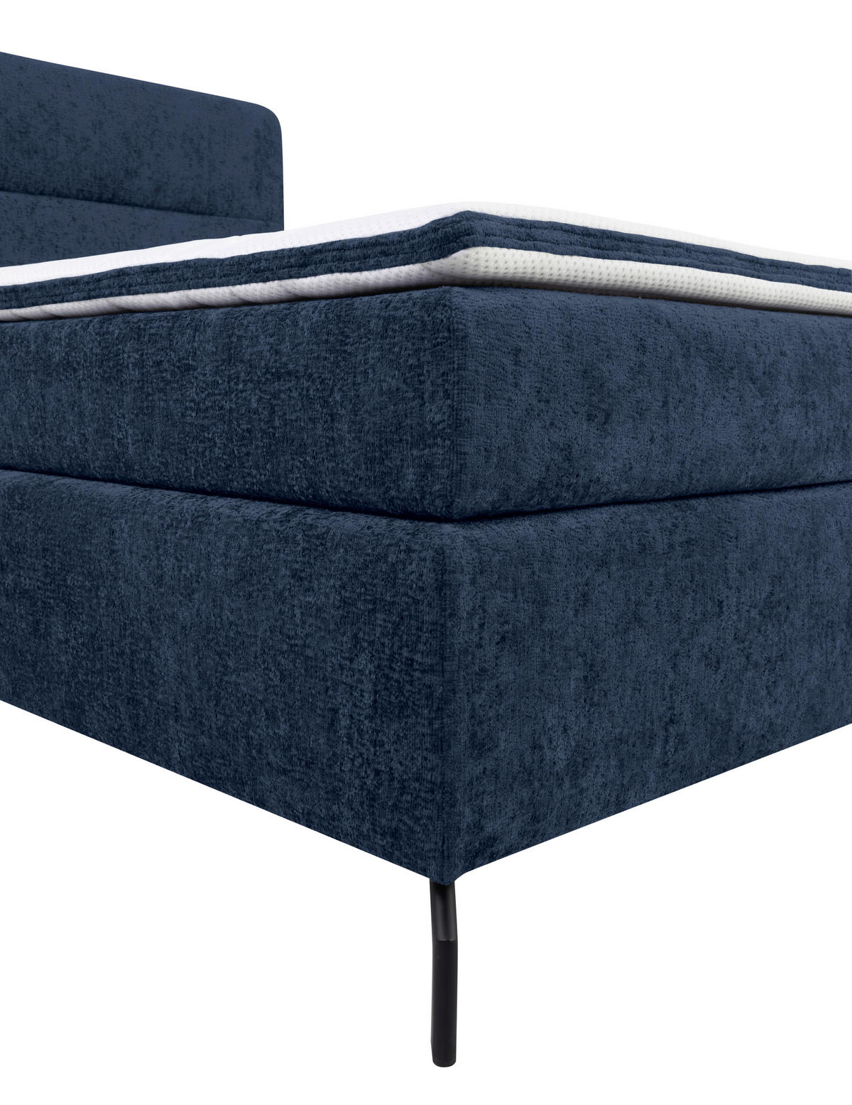 BOXSPRINGBETT 180/200 cm  in Dunkelblau  - Schwarz/Dunkelblau, Design, Textil/Metall (180/200cm) - Esposa