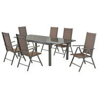 GARTENSET 7-teilig  - Taupe/Silberfarben, MODERN, Textil/Metall - Gardenson