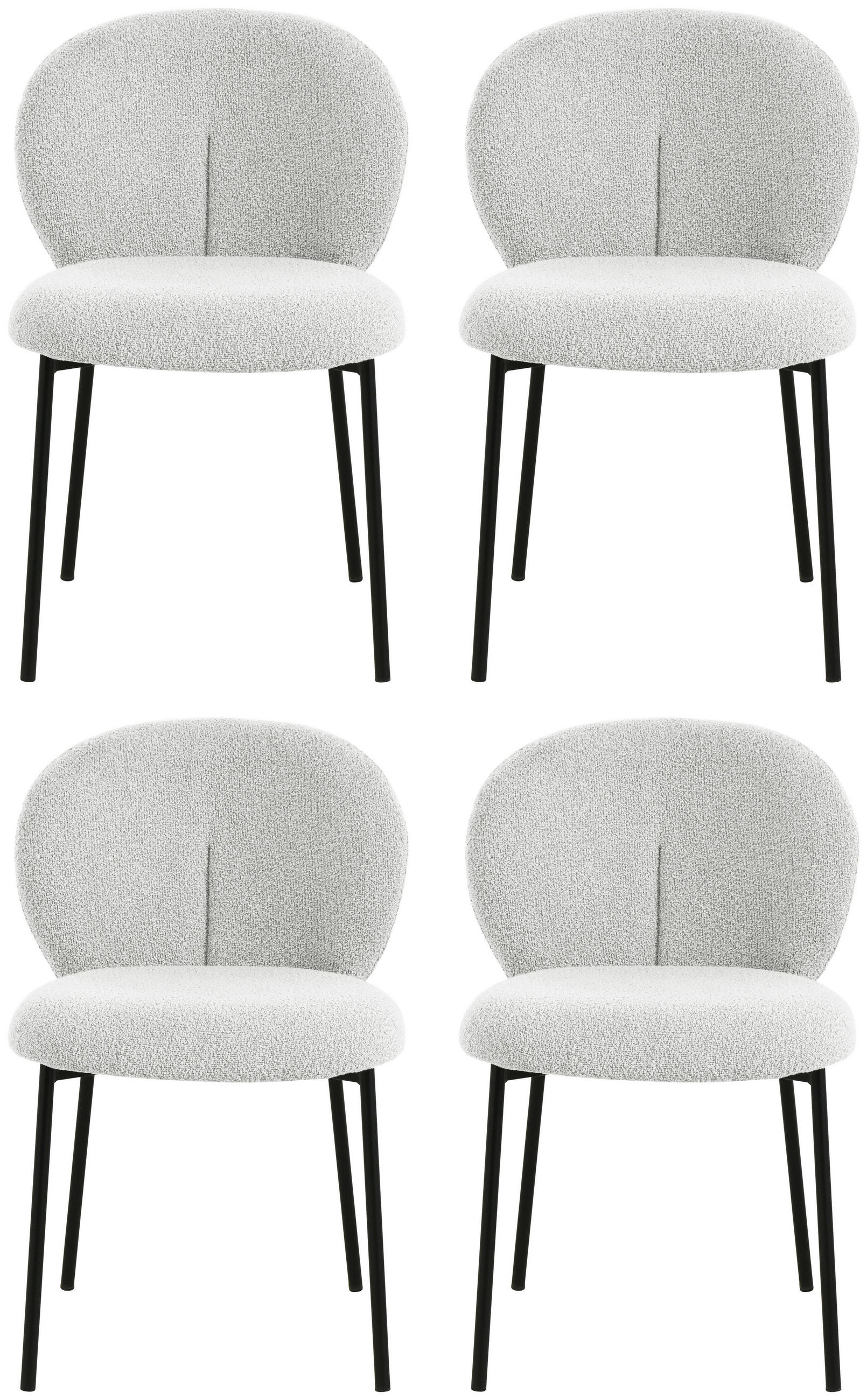 Vierfußstuhl Luisa Bouclé Grau, B: 51 Cm