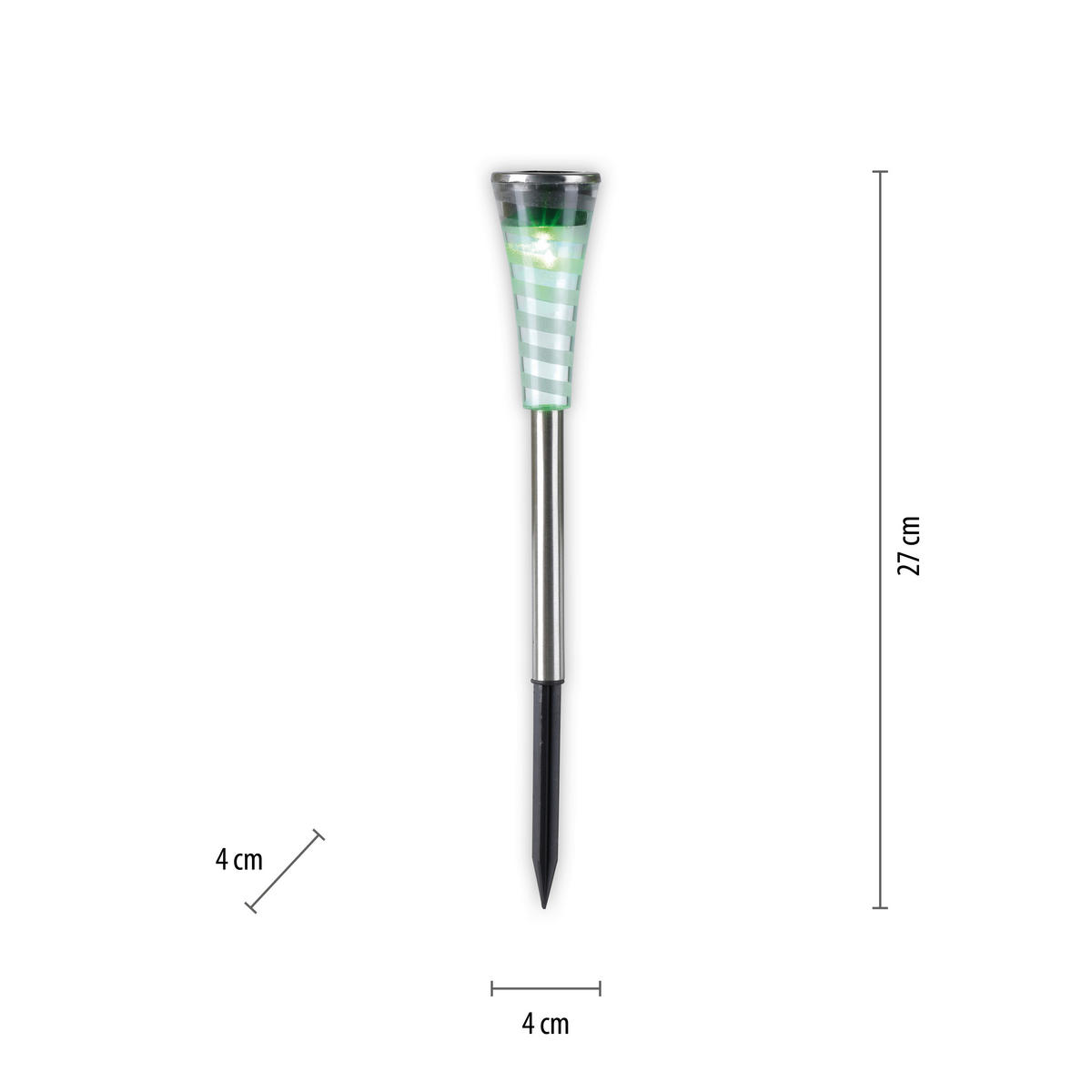 SVJETILJKA SOLARNA  - boje oplemenjenog čelika, Basics, plastika (4/4/27cm)