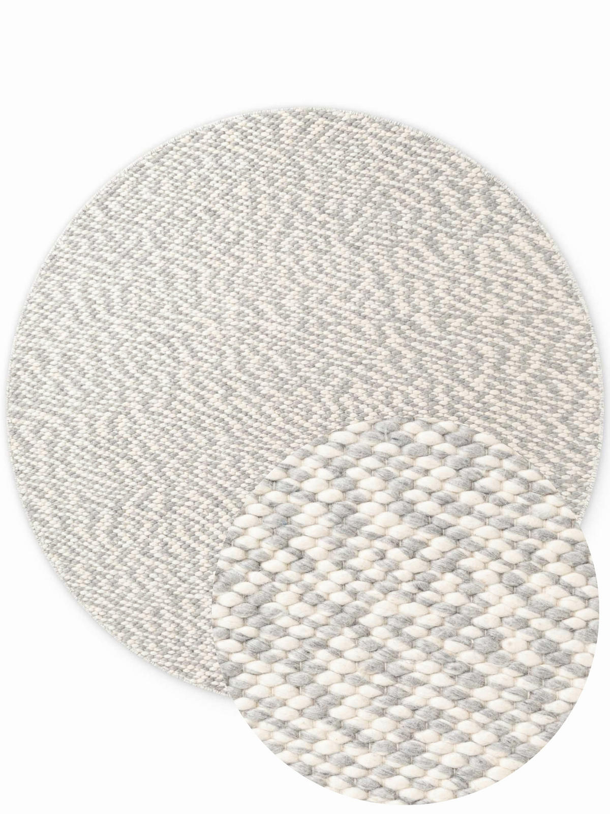 WOLLTEPPICH 200 cm Lyon Creme, Grau rund  - Creme/Grau, Basics, Textil (200cm) - Elle Decoration