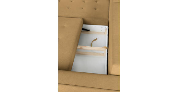 ECKSOFA  in Chenille Honig  - Schwarz/Honig, KONVENTIONELL, Holz/Textil (180/266cm) - Carryhome