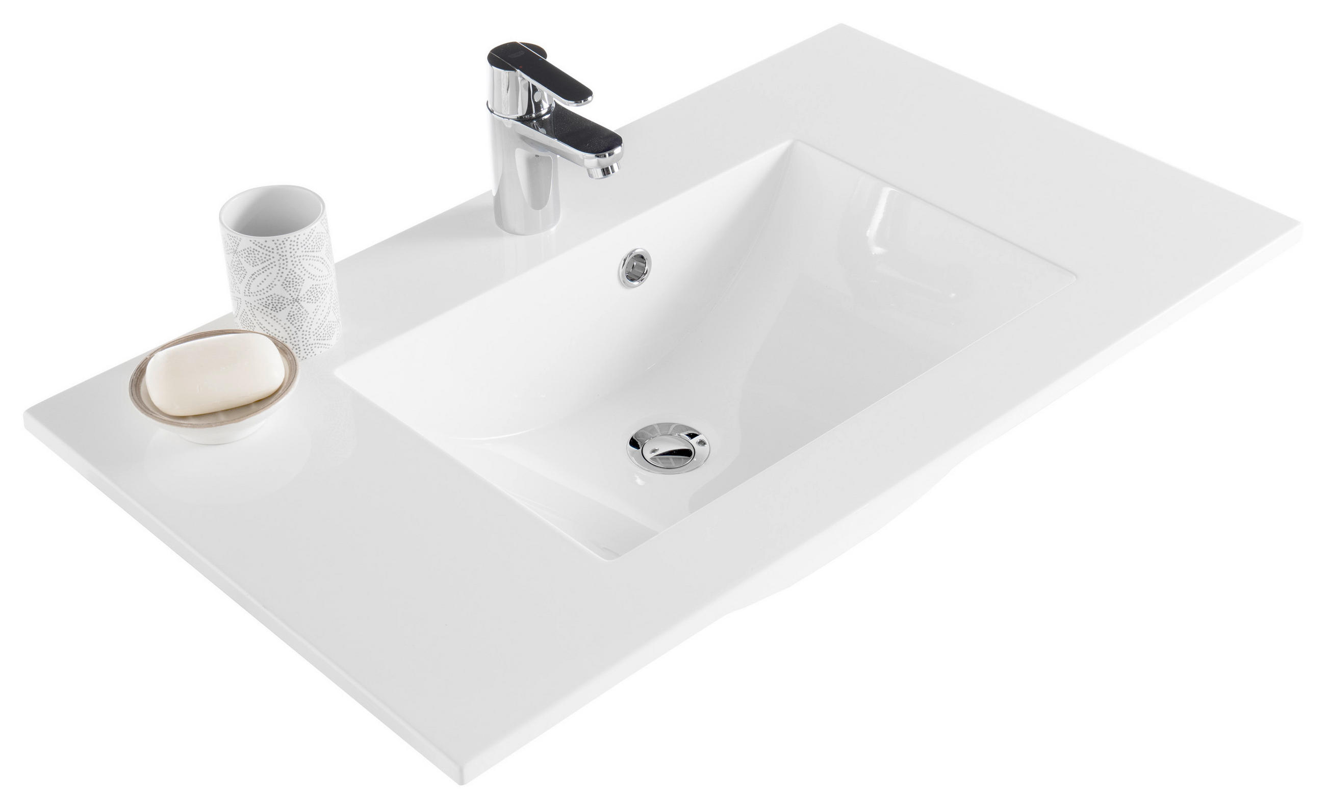 UMIVALNIK 81/2/48 cm  - bela, Natur, kamen (81/2/48cm) - Xora