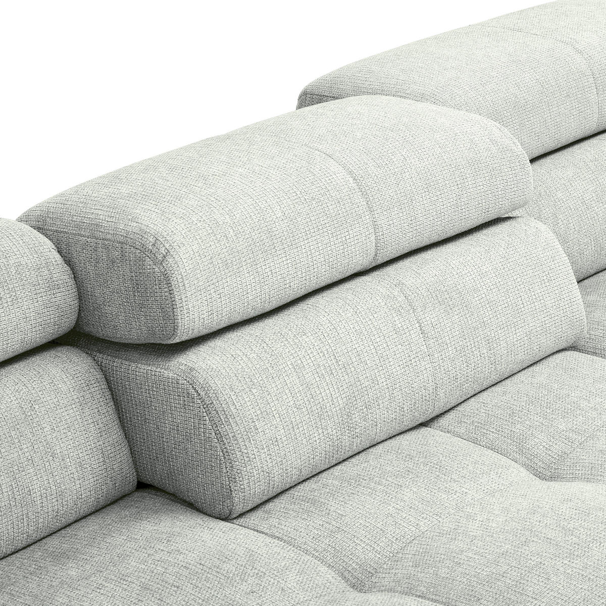 ECKSOFA Grau Flachgewebe  - Chromfarben/Grau, KONVENTIONELL, Textil/Metall (282/224cm) - Hom`in