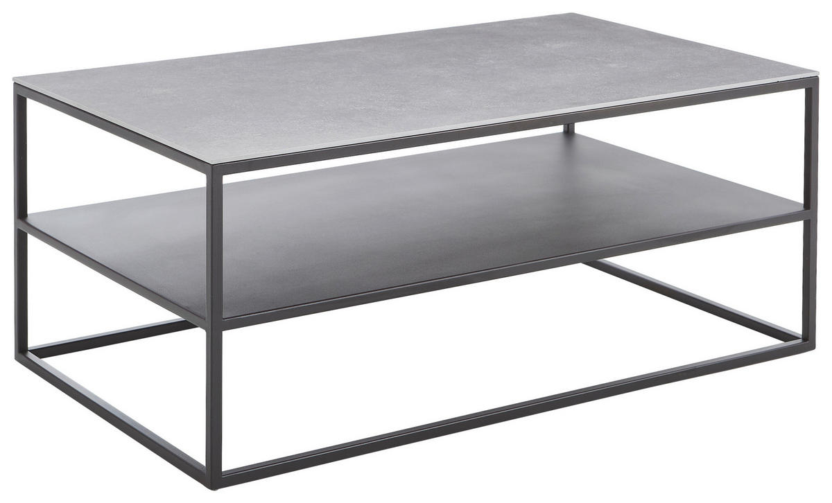 COUCHTISCH 100/60/41,5 cm rechteckig Grau, Schwarz  - Schwarz/Grau, Design, Keramik/Metall (100/60/41,5cm) - Johann Jakob