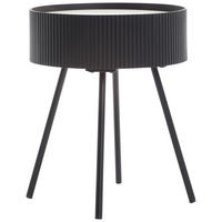 BEISTELLTISCH 38/38/45 cm Naturfarben, Schwarz rund  - Schwarz/Naturfarben, LIFESTYLE, Holzwerkstoff/Metall (38/38/45cm) - Xora