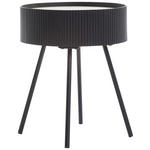 BEISTELLTISCH 38/38/45 cm Naturfarben, Schwarz rund  - Schwarz/Naturfarben, LIFESTYLE, Holzwerkstoff/Metall (38/38/45cm) - Xora