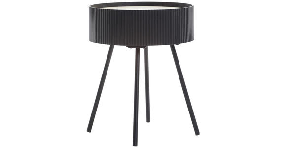 BEISTELLTISCH 38/38/45 cm Naturfarben, Schwarz rund  - Schwarz/Naturfarben, LIFESTYLE, Holzwerkstoff/Metall (38/38/45cm) - Xora