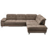 ECKSOFA in Chenille Hellbraun  - Chromfarben/Hellbraun, Design, Textil/Metall (310/260cm) - Beldomo Speed