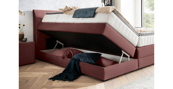 BOXSPRINGBETT 180/200 cm  in Bordeaux  - Wengefarben/Bordeaux, KONVENTIONELL, Holz/Textil (180/200cm) - Novel