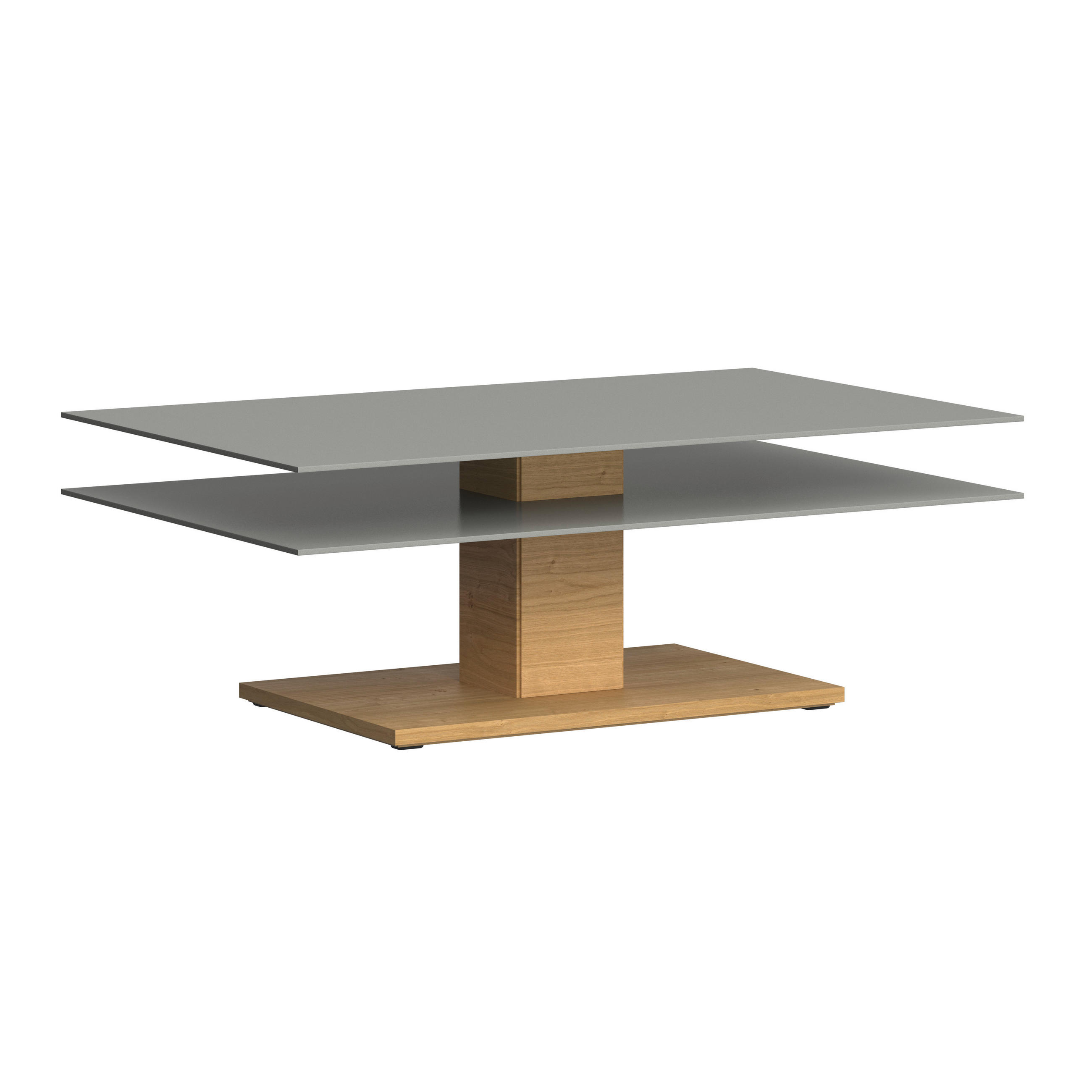 COUCHTISCH in Holz, Glas, Holzwerkstoff 120/75/43 cm  - Eichefarben/Grau, Design, Glas/Holz (120/75/43cm) - Voglauer