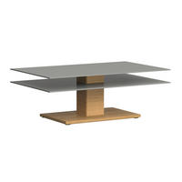COUCHTISCH Wildeiche furniert, massiv Farbglas 120/75/43 cm rechteckig Grau, Eichefarben  - Eichefarben/Grau, Design, Glas/Holz (120/75/43cm) - Voglauer