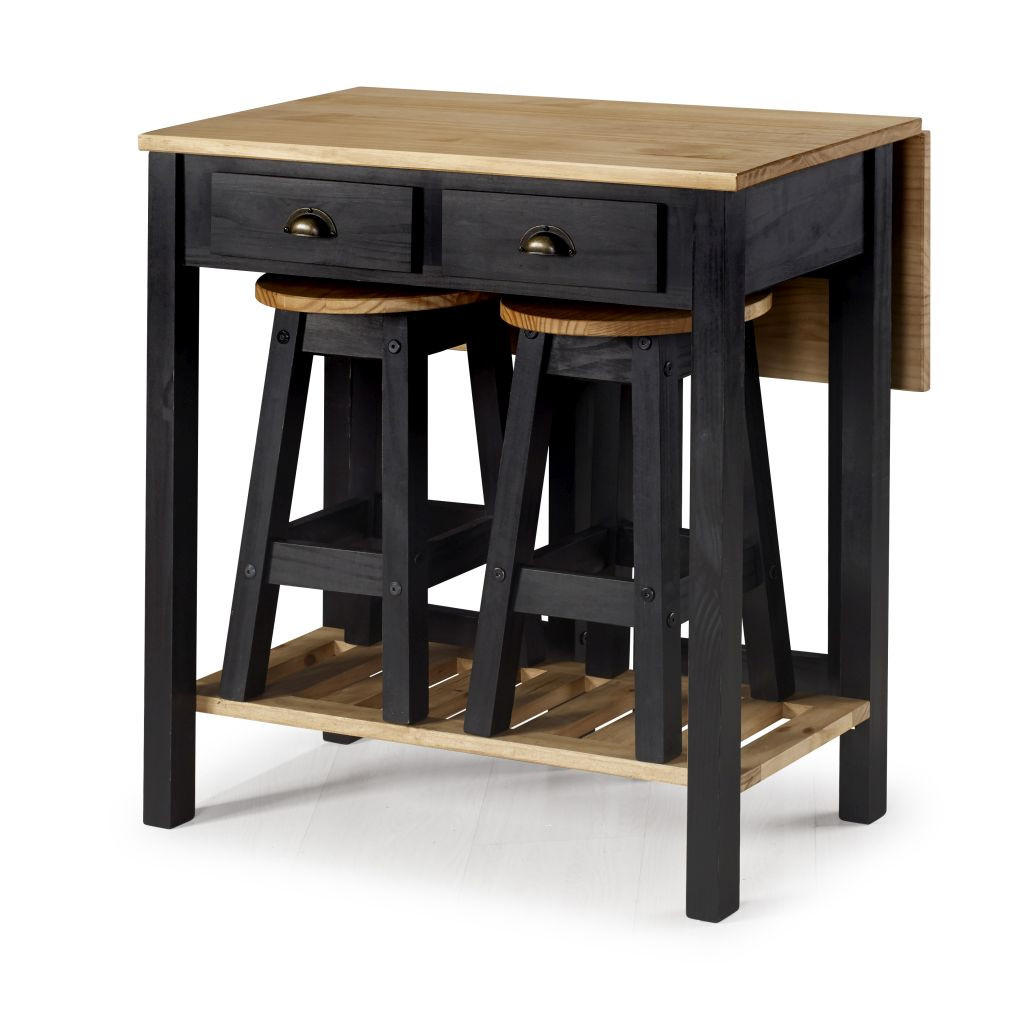 BAR SET Naturfarben, Schwarz  - Schwarz/Naturfarben, Natur, Holz (80/30/84/51/72/30cm) - Livetastic