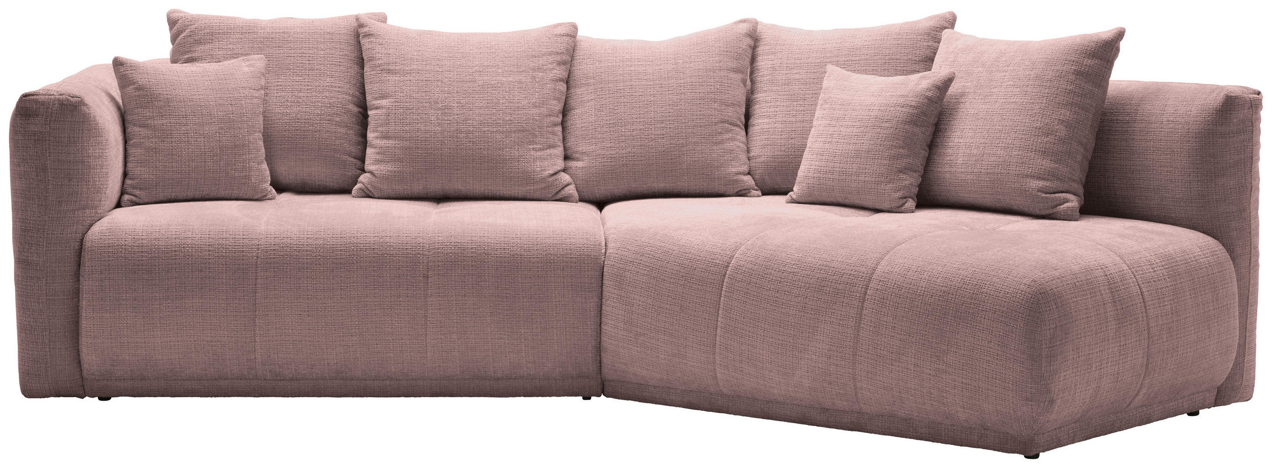 ECKSOFA in Chenille Rosa  315/180 cm  - Schwarz/Rosa, MODERN, Kunststoff/Textil (315/180cm) - Hom`in