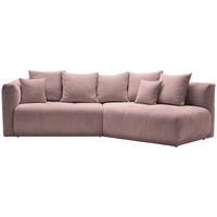 ECKSOFA in Chenille Rosa  - Schwarz/Rosa, Modern, Kunststoff/Textil (315/180cm) - Hom`in